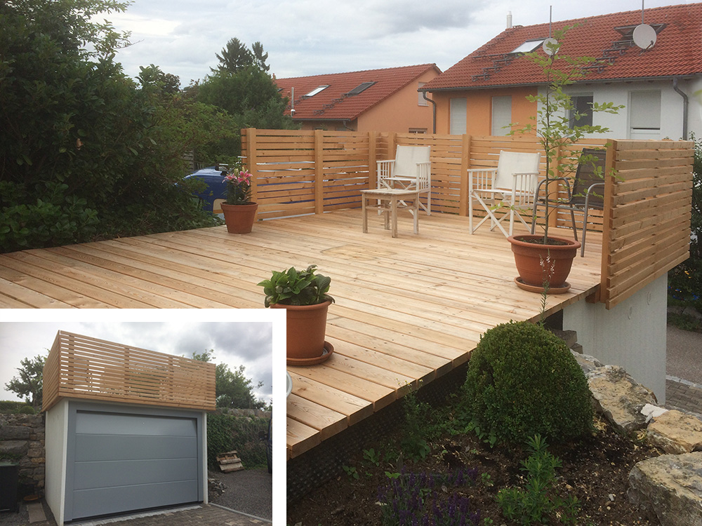 Terrassenaufbau auf Garage, Gebersheim